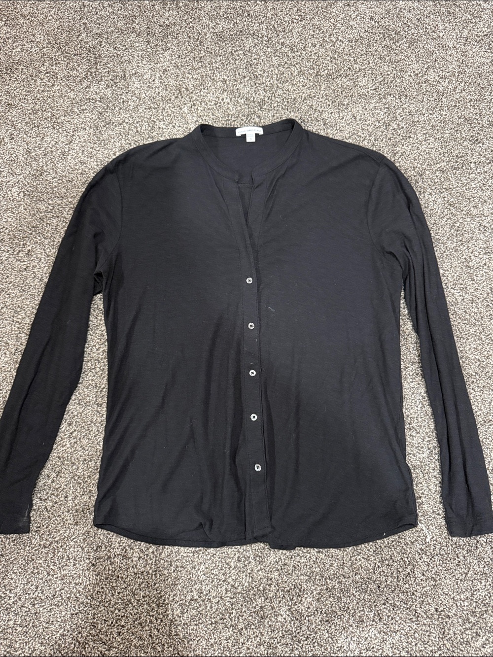 Black Button-Front James Perse Long Sleeve